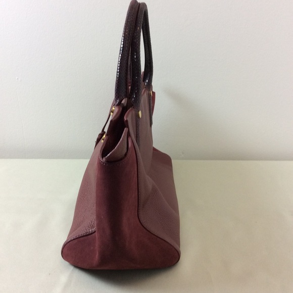 LaCucci Burgundy Leather Made In Italy Handbag. Good used condition. Preloved - Picture 6 of 11